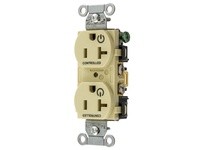 Hubbell Wiring BR20C2I 2/2 CONTROLLED 20A 125V B/S DUP IV | High-Quality Electrical Outlet