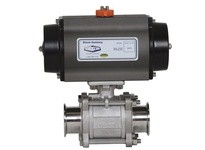 Dixon BV2CV-400CC-BBC Pneumatically Actuated 3-Piece Sanitary Stainless Ball Valve