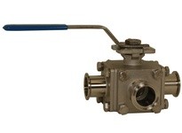 Dixon BV3SSTR400C-A 3-way Multi-port Sanitary Stainless Steel Ball Valve