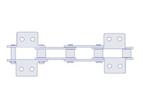 HKK DC080RK2E3 HKK C2080HR W/K-2 EV 3RD 3/4" pitch (price per foot, sold in boxes of 10 feet)C2080H Riveted, With K-2 Every 3rd 