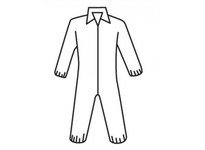C3852/3XL Protective Clothing Posi-Wear - White 45g SMS Coverall zipper front w/Elastic Wrist and Ankle
