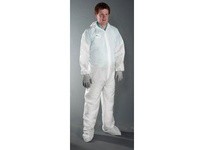C3859/4XL Protective Clothing Posi-Wear - White 45g SMS Coverall zipper front w/Elastic Wrist/Ankle & attached Hood/Boot