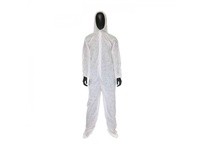 C3859/L Protective Clothing Posi-Wear - White 45g SMS Coverall zipper front w/Elastic Wrist/Ankle & attached Hood/Boot