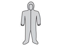 C3909/L PosiWear M3 Gray Coverall Elastic Wrist/Ankle Attached Hood/Boot | Durable Protection