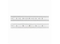 Starrett C606R-12 Spring Tempered Steel Rule with Inch Graduations, 6R Style Graduations, 12" Length, 1" Width, 3/64" ThicknessS