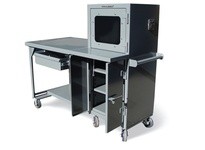 StrongHold CC-15408 Mobile Industrial Computer Desk | Durable & Mobile