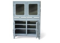 StrongHold CC-15409 Double Shift Industrial Computer Cabinet 48x24x72 4 Shelves