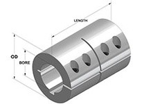 Climax CC-193-193-KW 1 15/16 X 1 15/16 ID SPLIT K Recessed Screw Coup STL BO