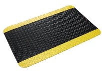 Crown CD 3435YB 505 Series Industrial Deck Plate Ultra Black w/Yellow 3'x5' | Durable Industrial Mat