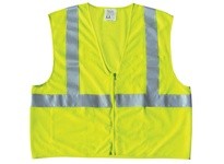 MCR CL2MLPL Class 2 Poly Mesh 2 Silver Stripe FLUOR LIME