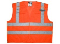 MCR CL2MO2X3 Class 2 Tear-Away Poly Mesh 2 Horizonal Stripes Orange