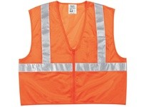 MCR CL2MOPFRM Class 2 FR Tear-Away Poly Mesh 2 Silver Stripe FLUOR Orange
