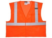 MCR CL2MOPFRX2 Class 2 FR Tear-Away Poly Mesh 2 Silver Stripe Fluor Orange | Safety Gear