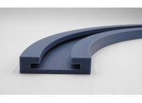 POBCO CWT50624UXC Tab Chain Guide 90 Degree Curve, Blue UXC Lube Filled UHMW, for 882TK7-1/2, CLR=24", 1-1/4" Thick x 8" WideTab