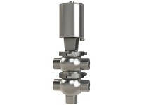 Dixon D08A10B3PV SSV-Series Single Seat Valve, Divert TT Body, Weld, Double Acting Actuator (Air-To-Air)