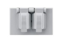 Cooper Eaton S1962 Cover 1G Duplex Receptacle Non-Wet Horiz Plas Gray