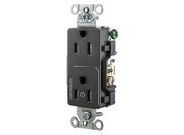 Hubbell Wiring DR15C1BLKTR 1/2 CONTROLLED 15A 125V B/S TR DECOBK