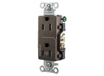 Hubbell Wiring DR15C1TR 1/2 CONTROLLED 15A 125V B/S TR DECOBR