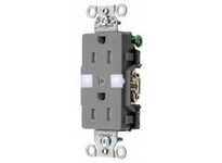 Hubbell Wiring DR15NLGY TAMP RES DECO FACE NL 5-15R GY