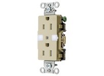 Hubbell Wiring DR15NLIV TAMP RES DECO FACE NL 5-15R IV