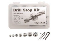 Climax Metal DRILL KIT #100 1/8" 3/16" 1/4" 5/16" 3/8" 7/16" 1/2" COLLARS & HEX KEYS