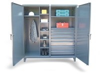 StrongHold DS-15287 Double Shift Uniform Cabinet with Seven Drawers | 72x24x72 | YarinInd