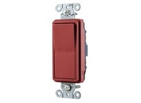 Hubbell Wiring DS320RLV SWITCH DECO 3-WAY 5A 24VDC B+S RED