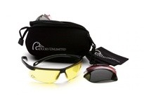 Pyramex Ducks Unlimited DUCAB2 Black Ever-Lite Shooting Eyewear Kit with 4 Interchangeable H2X Anti-Fog Lenses Packaged in a Box