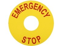 Cutler Hammer E22VA8 Emergency Stop Legend Plate | Heavy-Duty Round Plate