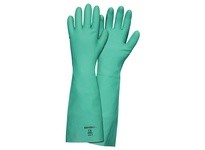 MCR 5350L Green Unlined Nitrile 22 Mil 18 Stretch Cuff Size 9 Textured Grip