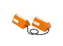 Elasco EAC8O-GLOW 8" Aviation Chock Pair with Glow and Reflectors - Orange