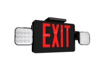 RAB ECOMBO-BHR EXIT/EM COMBO UNV FACES 2-HEADS RED LETTERS HIGH LUMEN REMOTE CAPACITY BLACK