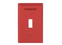CPR-WDK EM5134RD-BOX Wallplate 1G Emerg Toggle Nylon Std RD