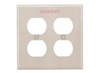 Cooper Eaton EM93102 Wallplate 2G Duplex EMERGENCY | YarinInd