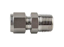 Mako EMC-6-8N-TM Male Connector 3/8"T X 1/2"M NPT Bore-Through- 316 Stainless Steel