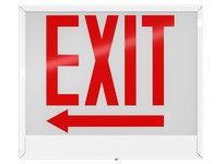 RAB EXIT-1LACH EXIT SIGN 1-FACE LEFT ARROW RED LETTERS CHICAGO