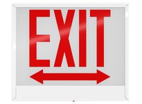 RAB EXIT-DACH/E EXIT SIGN UNV FACES DOUBLE ARROWS RED LETTERS CHICAGO BATTERY BACKUP