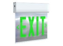RAB EXITEDGE-1GMPW EDGE-LIT EXIT SIGN 1-FACE GREEN LETTERS MIRROR PANEL WHITE