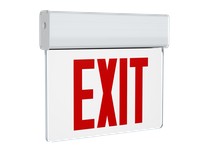 RAB EXITEDGE-1WNY/E EDGE-LIT EXIT SIGN 1-FACE NO ARROWS RED LETTERS CLEAR PANEL NEW YORK BATTERY BACKUP WHITE