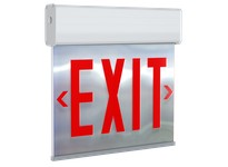 RAB EXITEDGE-MPWS/E Edge-Lit Exit Sign | Universal Faces | Red Letters | Mirror Panel | Self Diagnostic Battery