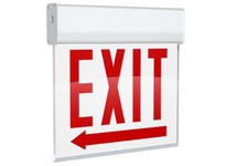 RAB EXITEDGE-WPWLRACH/E EDGE-LIT EXIT SIGN UNV FACES LEFT/RIGHT ARROWS RED LETTERS WHITE PANEL | YarinInd