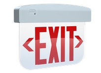 RAB EXITEDGE34-1W ULTRA ECONOMY EDGE-LIT EXIT SIGN 1-FACE NO ARROWS RED LETTERS CLEAR PANEL WHITE