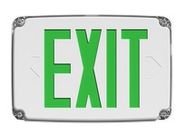 RAB EXITOUT-GC OUTDOOR EXIT SIGN 1-FACE GREEN LETTERS COLD WEATHER WHITE