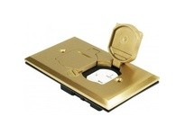 Orbit FLB-D-C-BR FLOOR BOX FLIP LID COVER /W DUPLEX RECPT BRASS