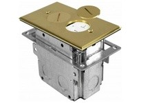 Orbit FLB-R1G-BR FLOOR BOX ROUND 1 GANG W/ DUPLEX RECPT ADJUST. BOX - BRASS | YarinInd