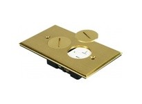 Orbit FLB-R1G-C-BR FLOOR BOX ROUND 1 GANG COVER W/ DUPLEX RECPT - BRASS