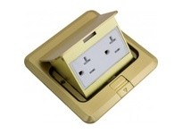 Orbit FLBPU-D-S-C-BR FLOOR BOX SQUARE POP-UP COVER ONLY W/DUPLEX RECEP(T.R)BRASS