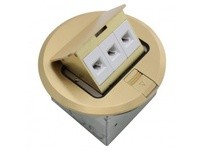 Orbit FLBPU-L-R-BR Floor Box Pop-Up w/ Low Voltage | Brass Cover