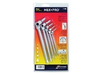 Bondhus 00053 Set 5 Chrome Hex Pro Wrenches 4-10mm with Pouch in Clamshell