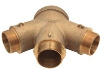 DIXON FR3C4025 4" FNPT X (3) 2.5" MNPT 3-WAY OUTLT CAST BRASS